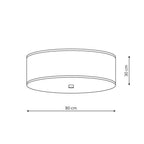 Lampa sufitowa GIRONA, 80cm, szara, 6x60W E27