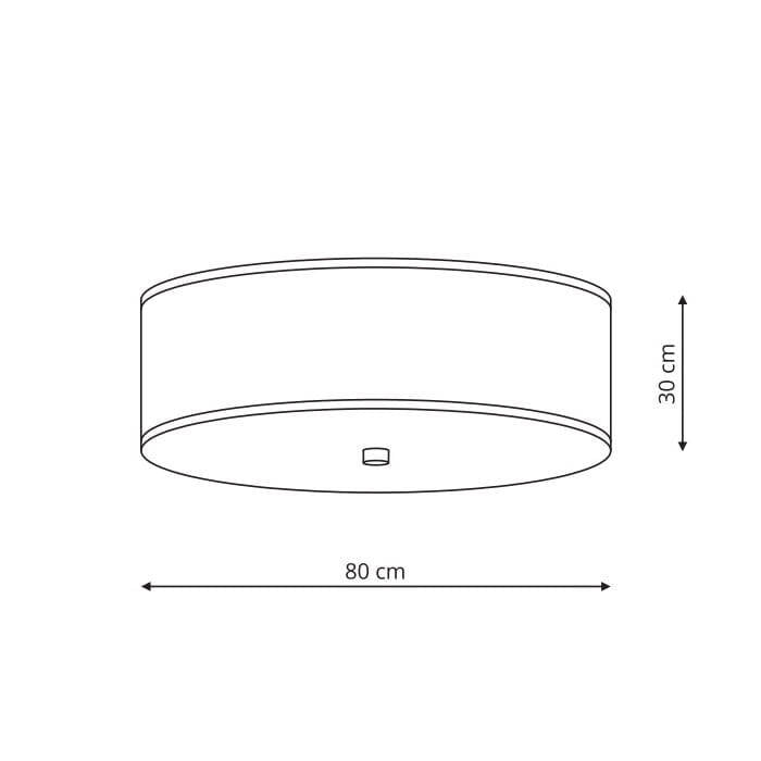 Lampa sufitowa GIRONA, 80cm, szara, 6x60W E27
