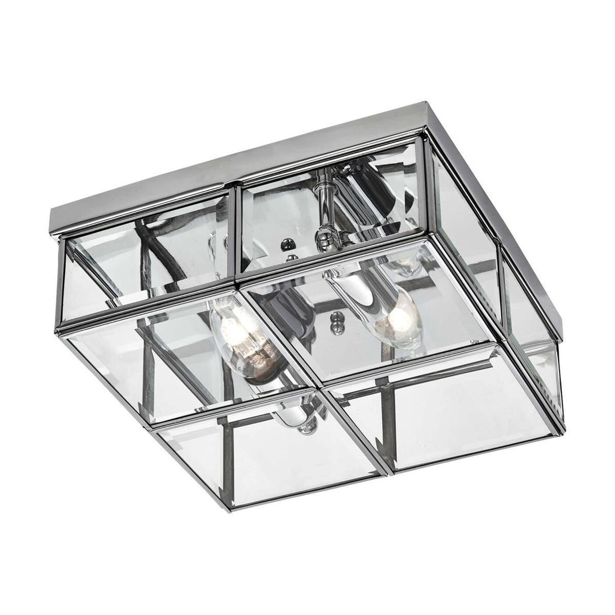 Lampa sufitowa MONZA, chrom/transparentny, 2x40W E14