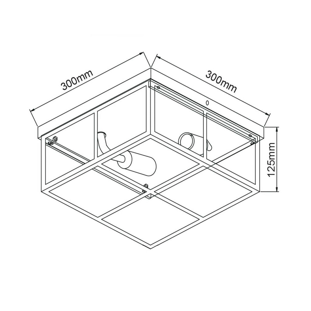 Lampa sufitowa MONZA, chrom/transparentny, 2x40W E14