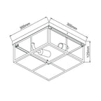 Lampa sufitowa MONZA, chrom/transparentny, 2x40W E14