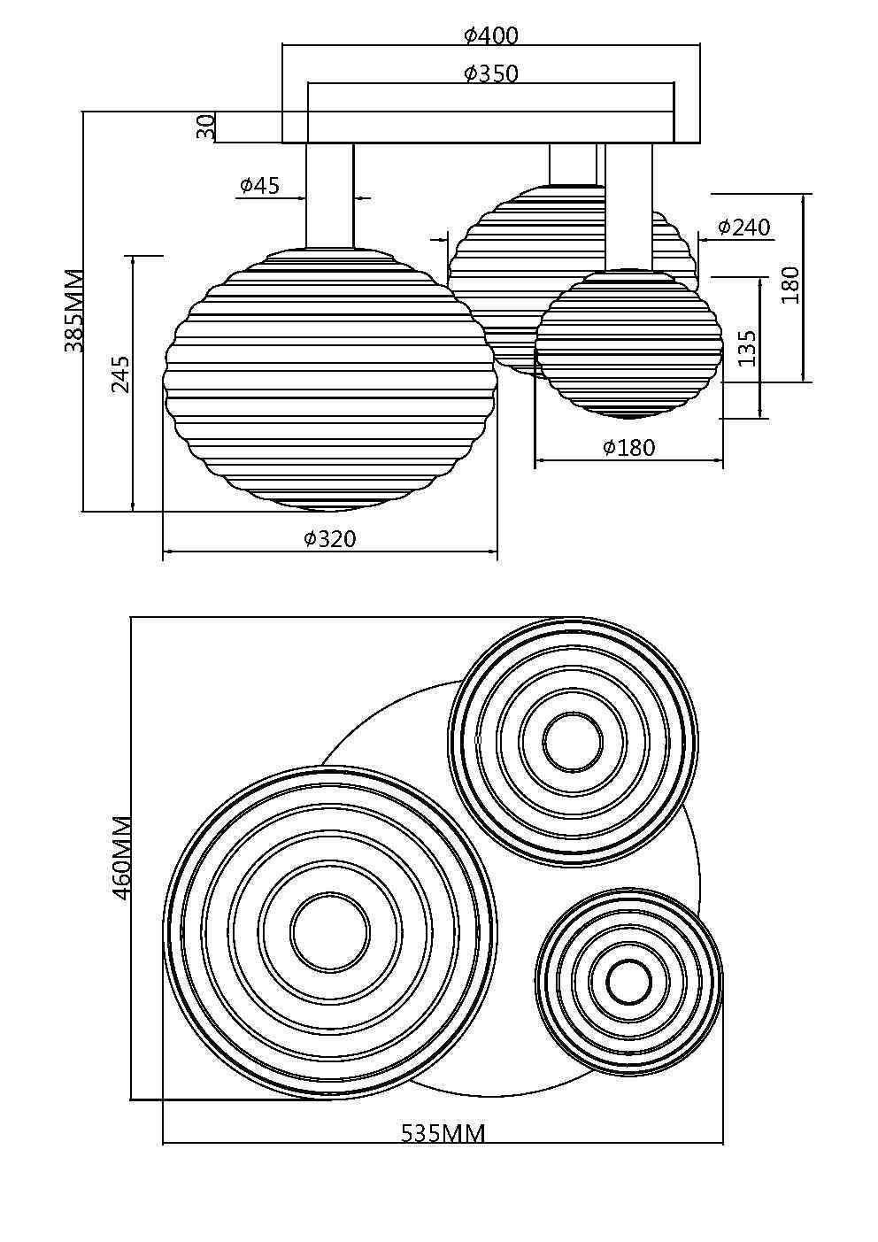 Lampa sufitowa Maytoni Reels IP20 3xE14 MOD268CL-03B | Czarny