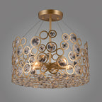 Lampa sufitowa Nardo śr. 45cm 5xE14 | złoty szampański/transparentny