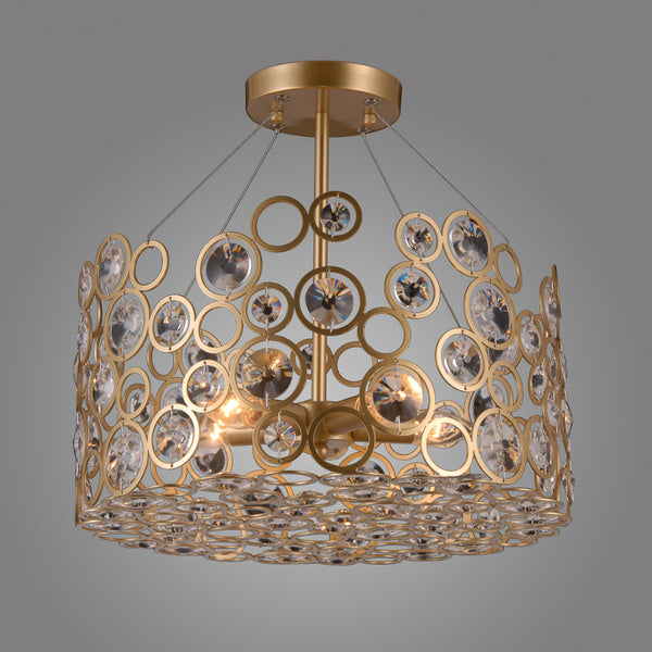 Lampa sufitowa Nardo śr. 45cm 5xE14 | złoty szampański/transparentny