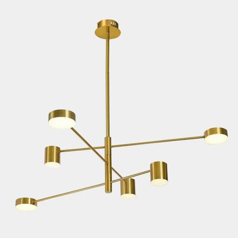 Lampa sufitowa REMDAL wys.cał. 82,2cm 36W 6xLED naturalna biel temp. 4000K | złoty