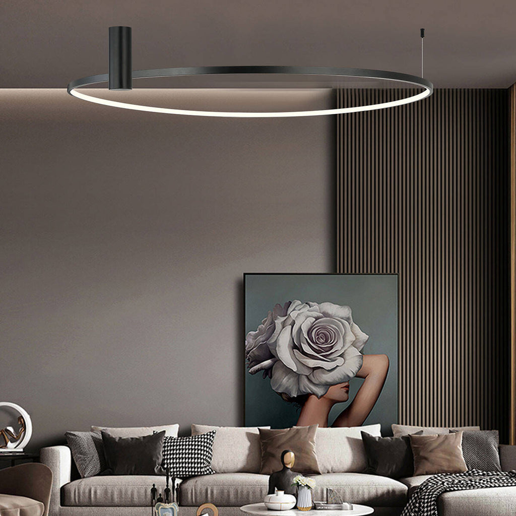 Lampa sufitowa RING L LED 48W zmienna barwa światła CCT | czarny
