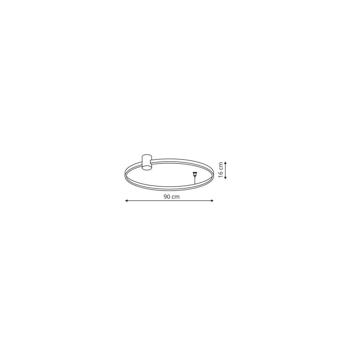 Lampa sufitowa RING L LED 48W zmienna barwa światła CCT | czarny