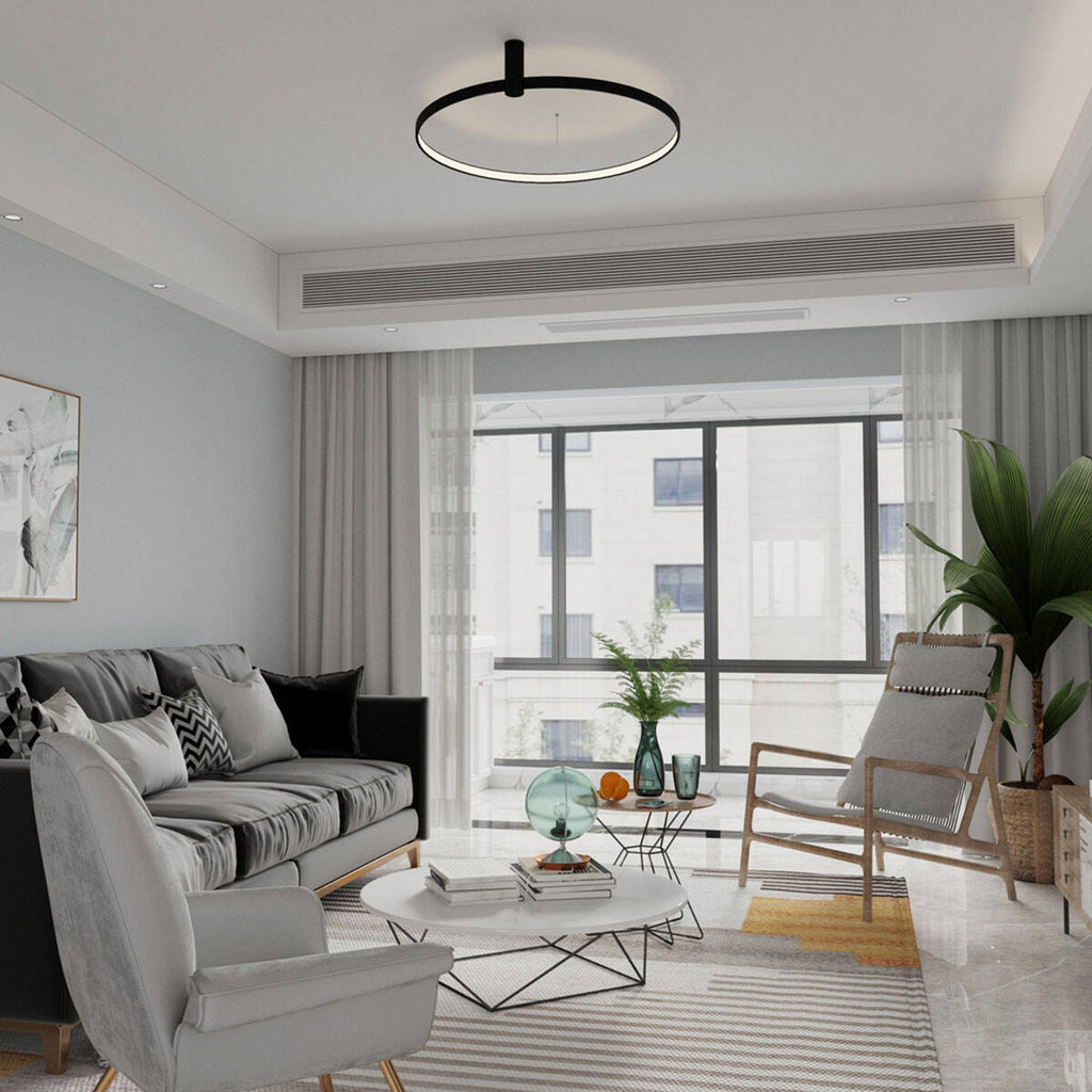 Lampa sufitowa RING S, czarna, 35W LED, barwa ciepła 3000K