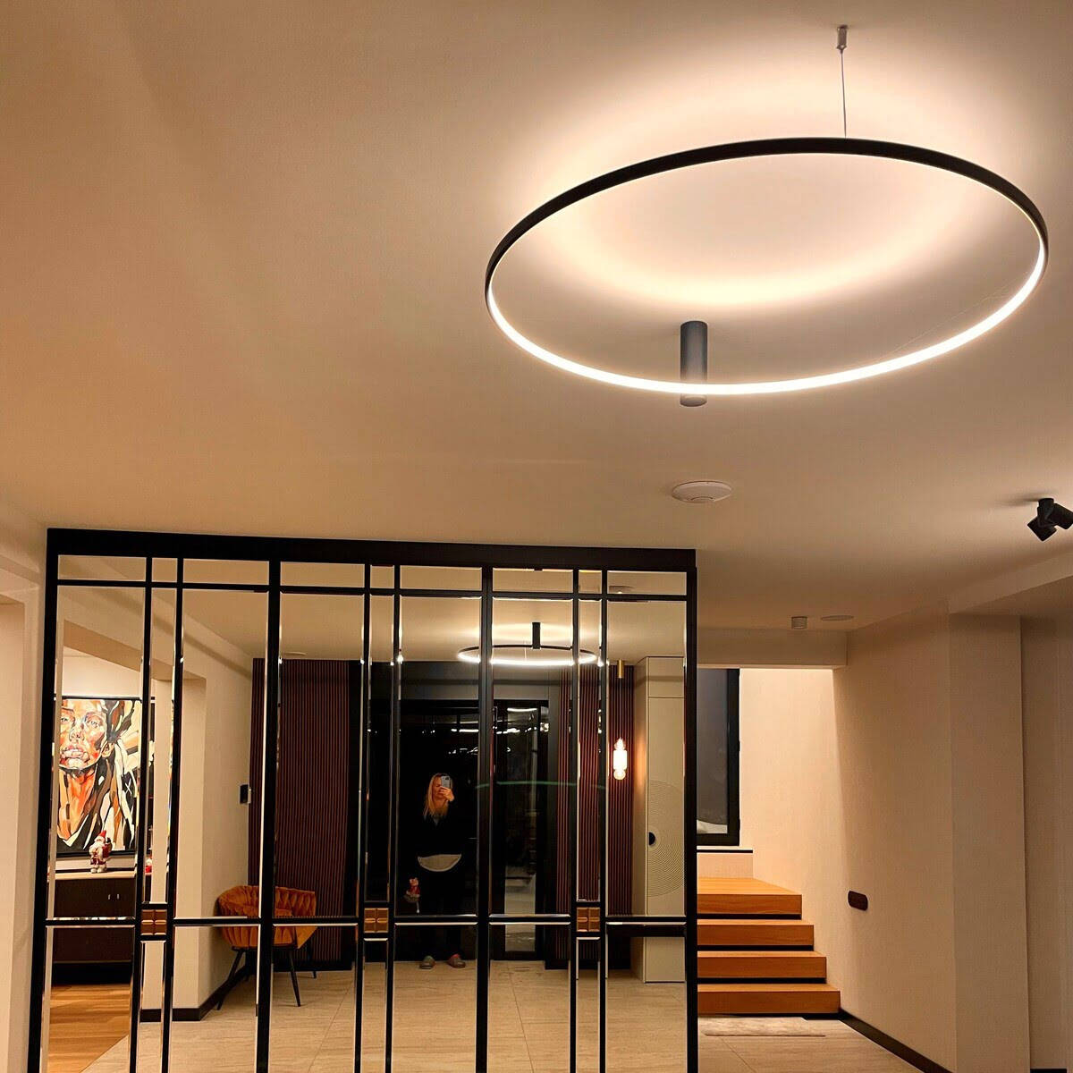 Lampa sufitowa RING S, czarna, 35W LED, barwa ciepła 3000K