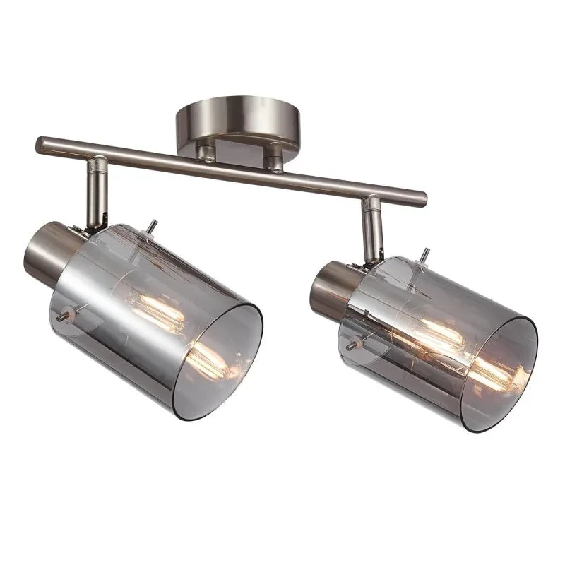 Lampa sufitowa Santia szer. 18cm 2xE14 | srebrny/dymiony