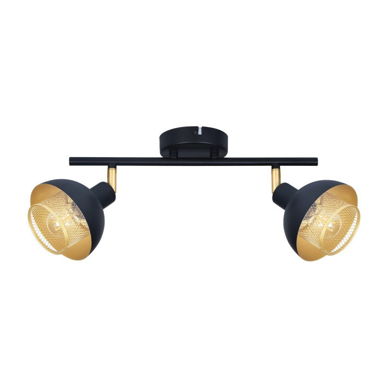 Lampa sufitowa Savio 47,5cm 2xE14 | czarny/złoty