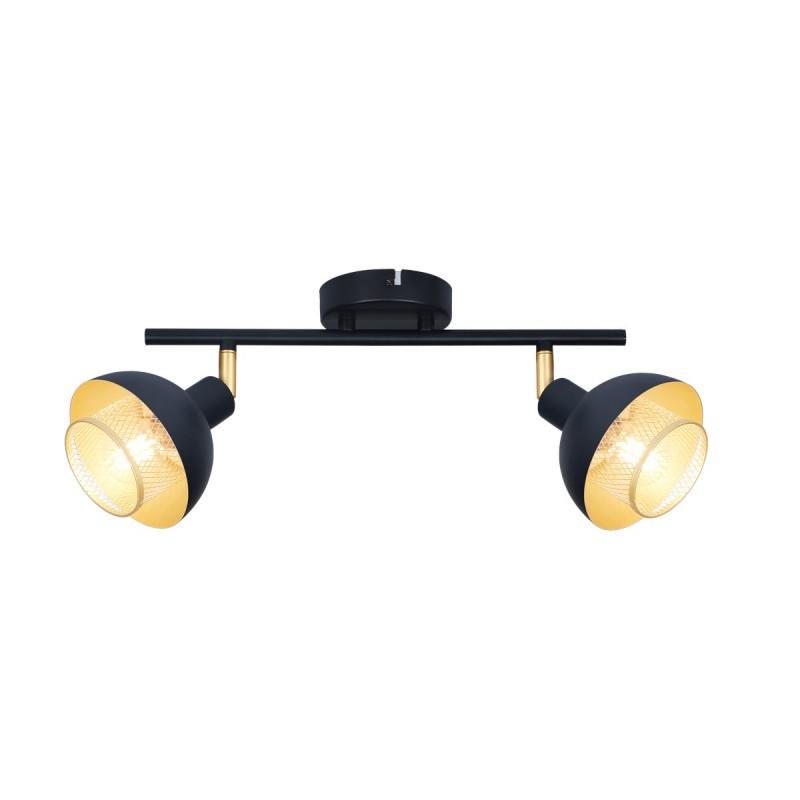 Lampa sufitowa Savio 47,5cm 2xE14 | czarny/złoty