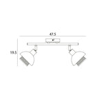 Lampa sufitowa Savio 47,5cm 2xE14 | czarny/złoty