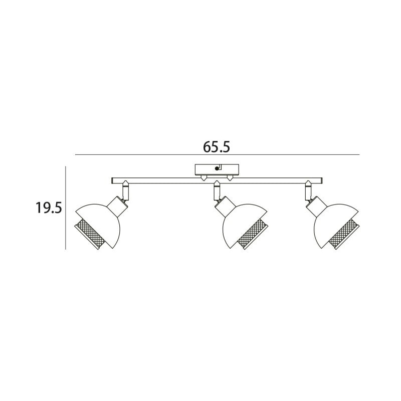 Lampa sufitowa Savio 65,5cm 3xE14 | czarny/złoty