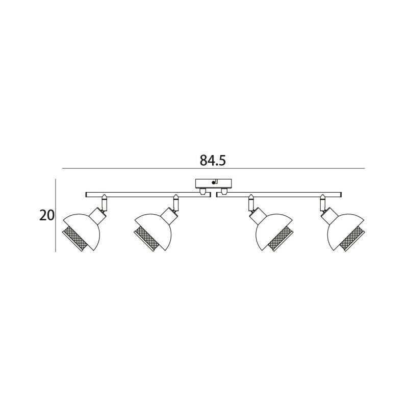 Lampa sufitowa Savio 84,5cm 4xE14 | czarny/złoty