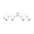 Lampa sufitowa Savio 84,5cm 4xE14 | czarny/złoty