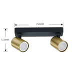 Lampa sufitowa Snow 2, czarny/złoty, 2x50W GU10