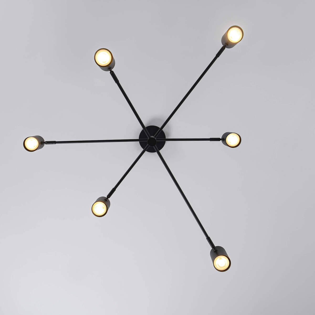 Lampa sufitowa Snow 6, czarna, 6x50W GU10