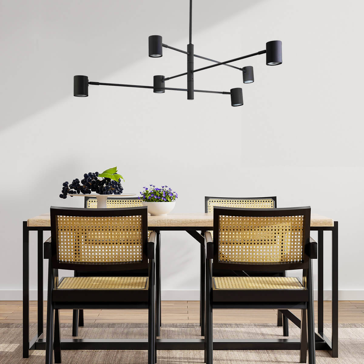 Lampa sufitowa Snow 6, czarna, 6x50W GU10