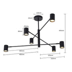 Lampa sufitowa Snow 6, czarna, 6x50W GU10