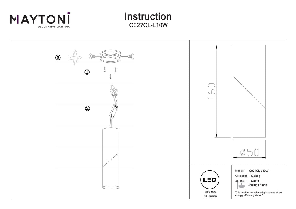 Lampa sufitowa Technical Dafne IP20 x C027CL-L10W | Biały
