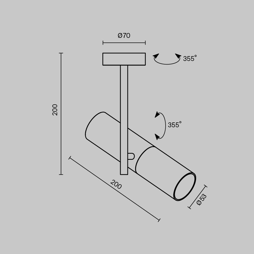 Lampa sufitowa Technical Elti IP20 1xGU10 C020CL-01GB | Czarny