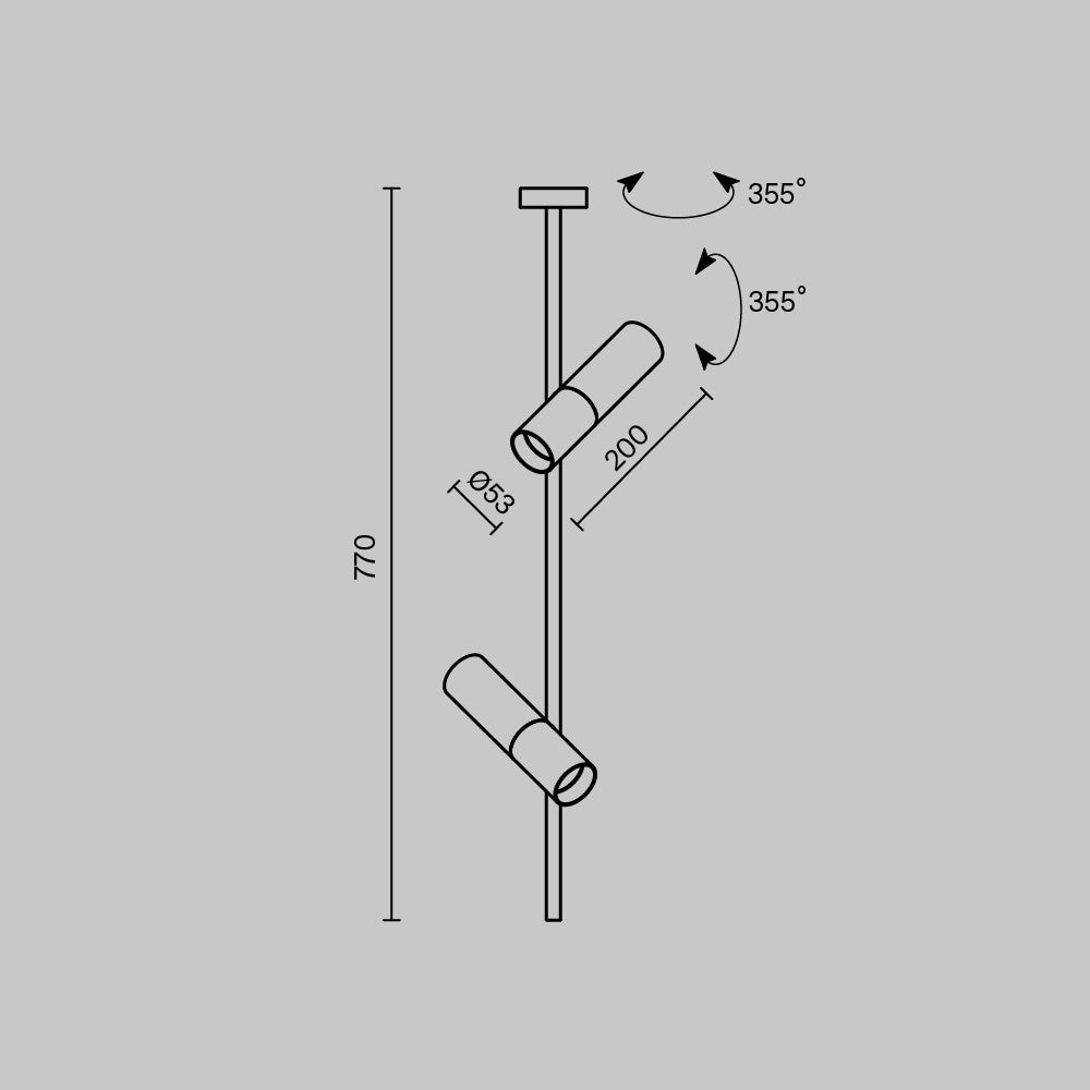 Lampa sufitowa Technical Elti IP20 2xGU10 C021CL-02B | Czarny