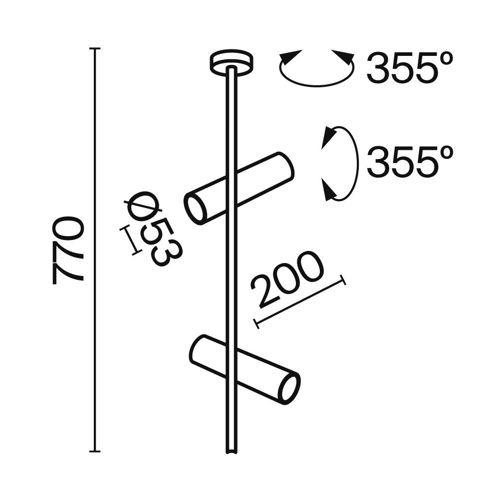 Lampa sufitowa Technical Elti IP20 2xGU10 C021CL-02B | Czarny