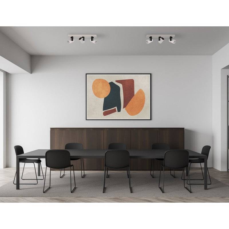 Lampa sufitowa reflektor Mola dł. 46,5cm 3xGU10 | biały/czarny