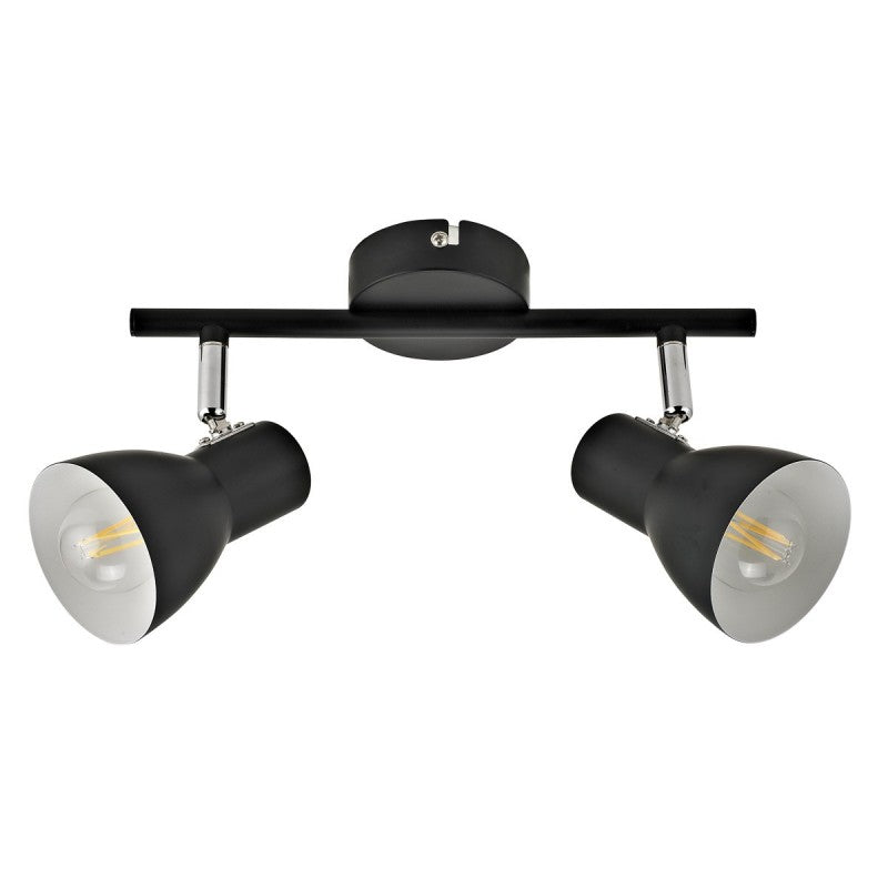 Lampa sufitowa reflektor RIADO dł. 27,5cm 2xE14 | czarny