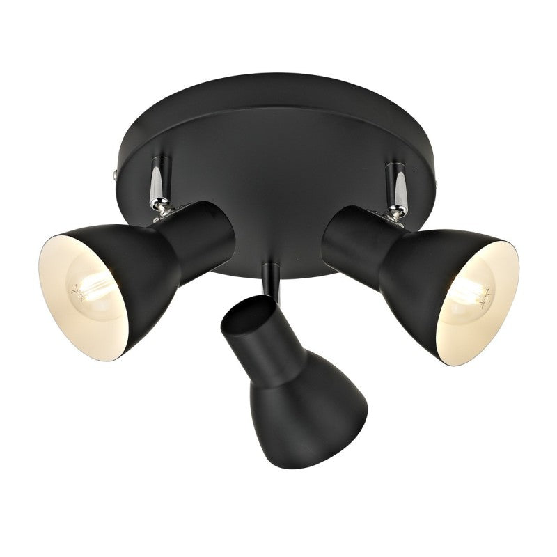 Lampa sufitowa reflektor RIADO śr. 8cm 3xE14 | czarny