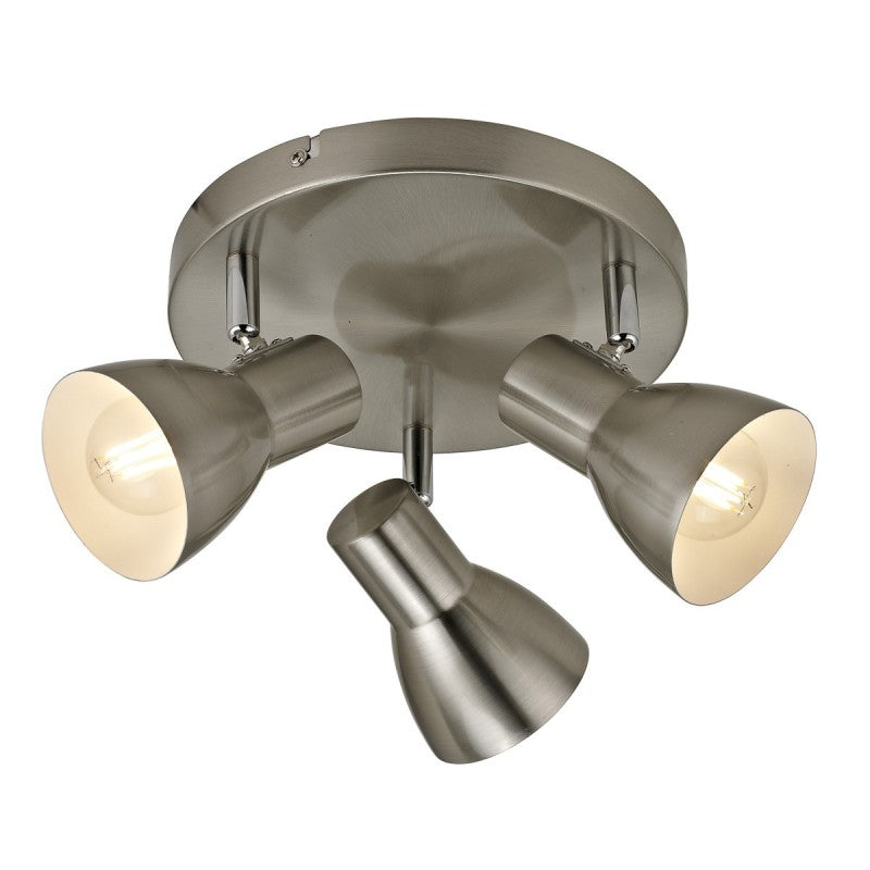 Lampa sufitowa reflektor RIADO śr. 8cm 3xE14 | nikiel