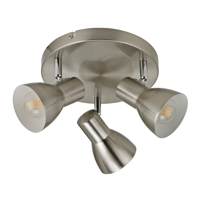 Lampa sufitowa reflektor RIADO śr. 8cm 3xE14 | nikiel