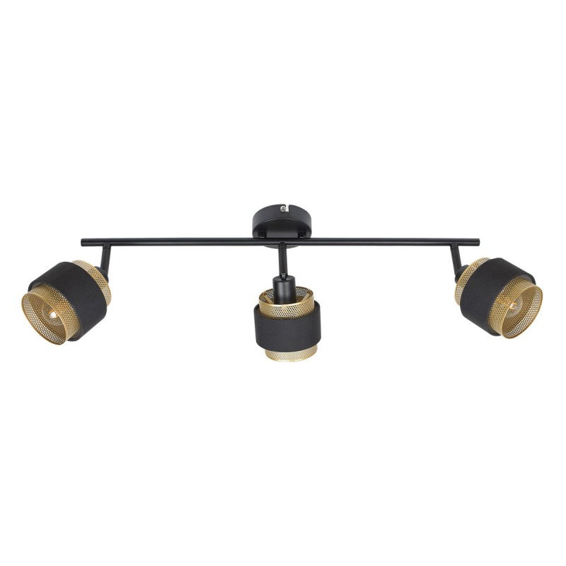 Lampa sufitowa reflektor Renez dł. 60cm 3xE14 | czarny/złoty
