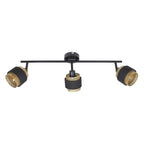 Lampa sufitowa reflektor Renez dł. 60cm 3xE14 | czarny/złoty