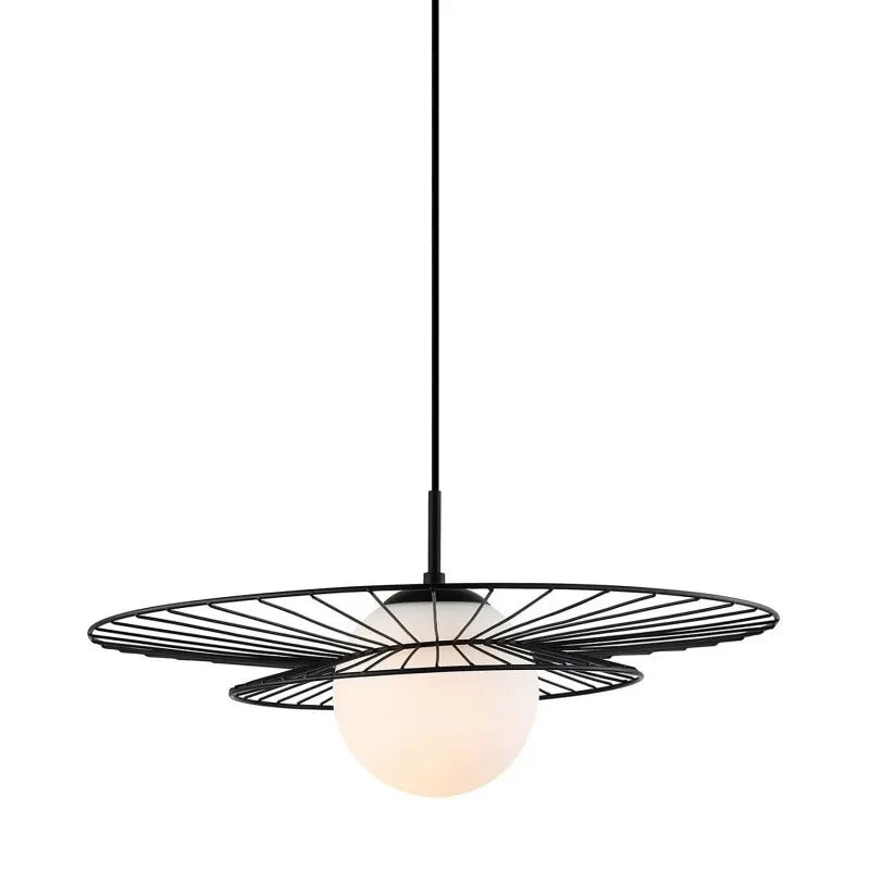Lampa wisząca ALISON dł. 50cm E27 | złoty/czarny/biały