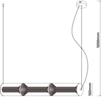 Lampa wisząca Aeris 3 linia dymna LED CCT