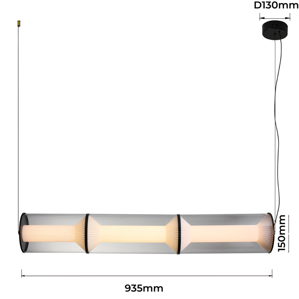 Lampa wisząca Aeris 3 linia transparent LED CCT