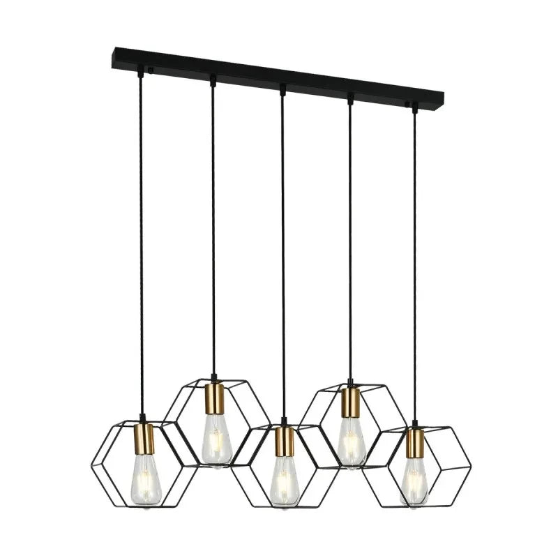 Lampa wisząca Aina 78,5cm 5xE27 | czarny