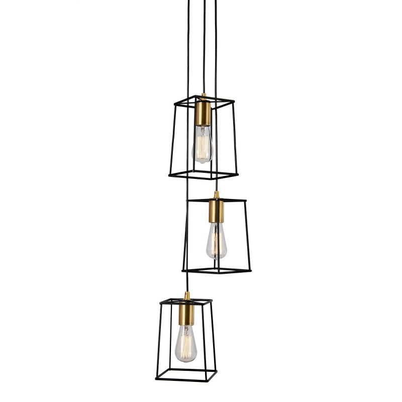 Lampa wisząca Alanis dł. 4.5cm 3xE27 | czarny