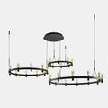 Lampa wisząca Almelo śr. 187cm 137.6W 30xLED ciepła biel 3000K | czarny/złoty