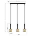 Lampa wisząca Amo czarno-złota 3xE27