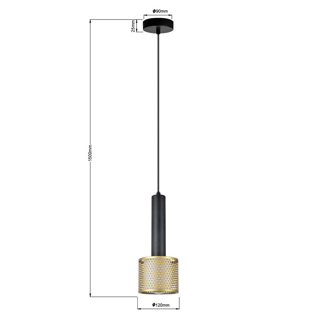 Lampa wisząca Amo złoto-czarna 1xE27