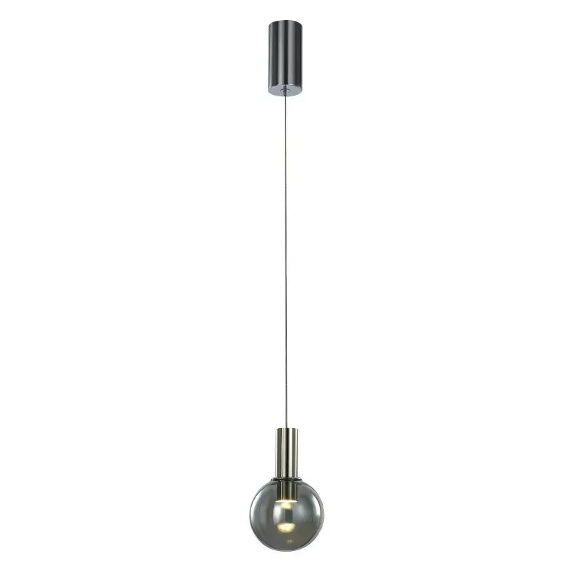 Lampa wisząca Aria śr. 10cm 6W LED ciepła biel 3000K | satyna/dymione szkło