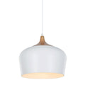 Lampa wisząca BRITTA śr. 35cm E27 | biały/drewniany