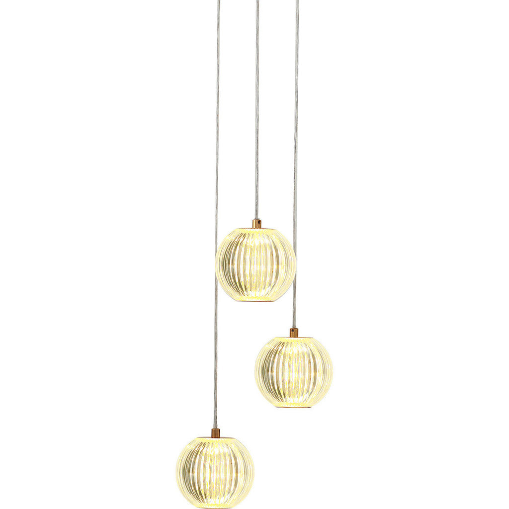 Lampa wisząca Brillant 3 złota LED CCT