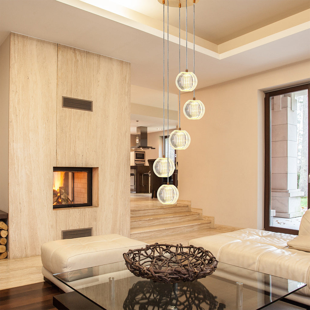 Lampa wisząca Brillant 5 złota LED CCT