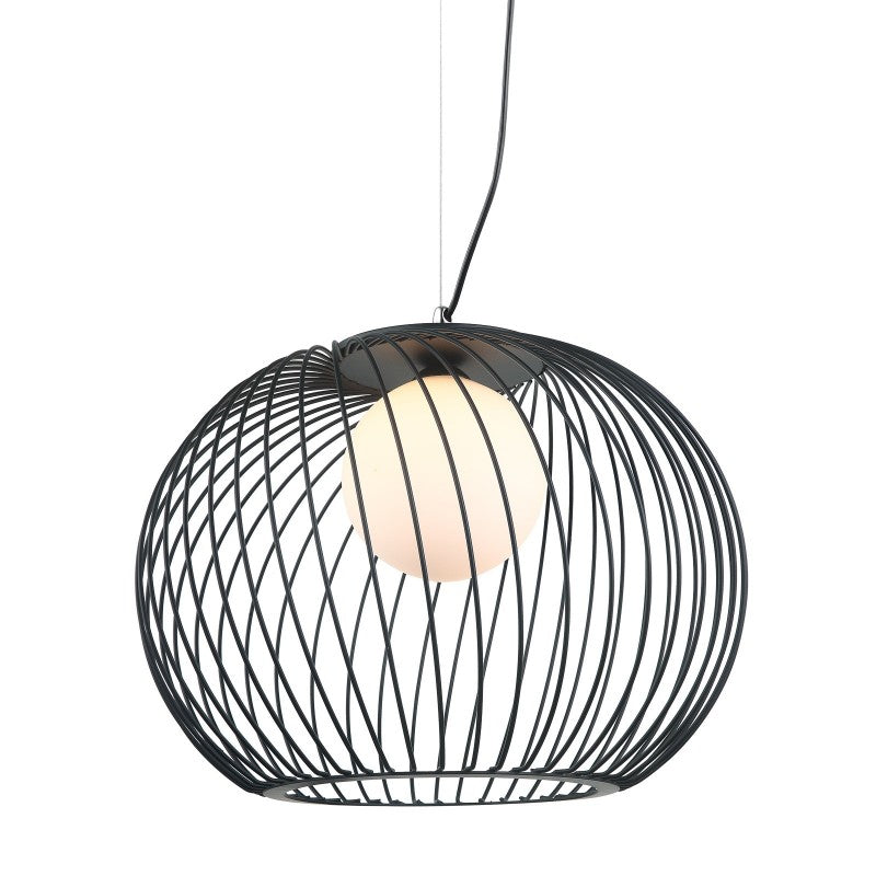 Lampa wisząca CLARISA śr. 43cm E27 | czarny/biały