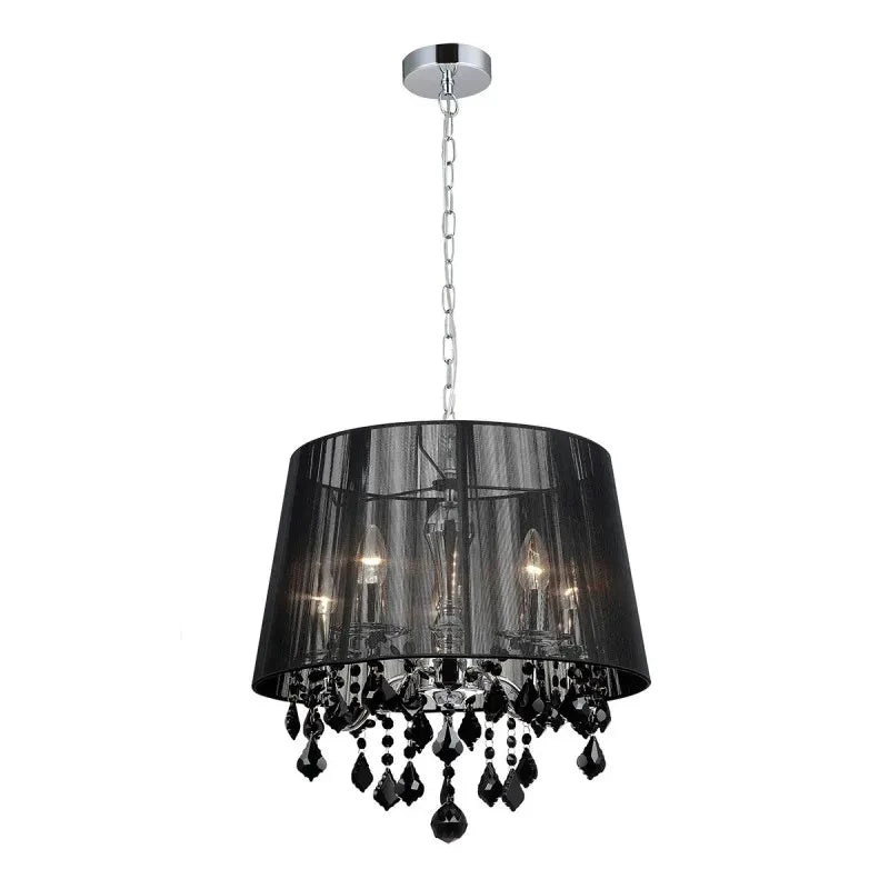 Lampa wisząca CORNELIA śr. 45cm 5xE14 | biały/chrom/transparentny