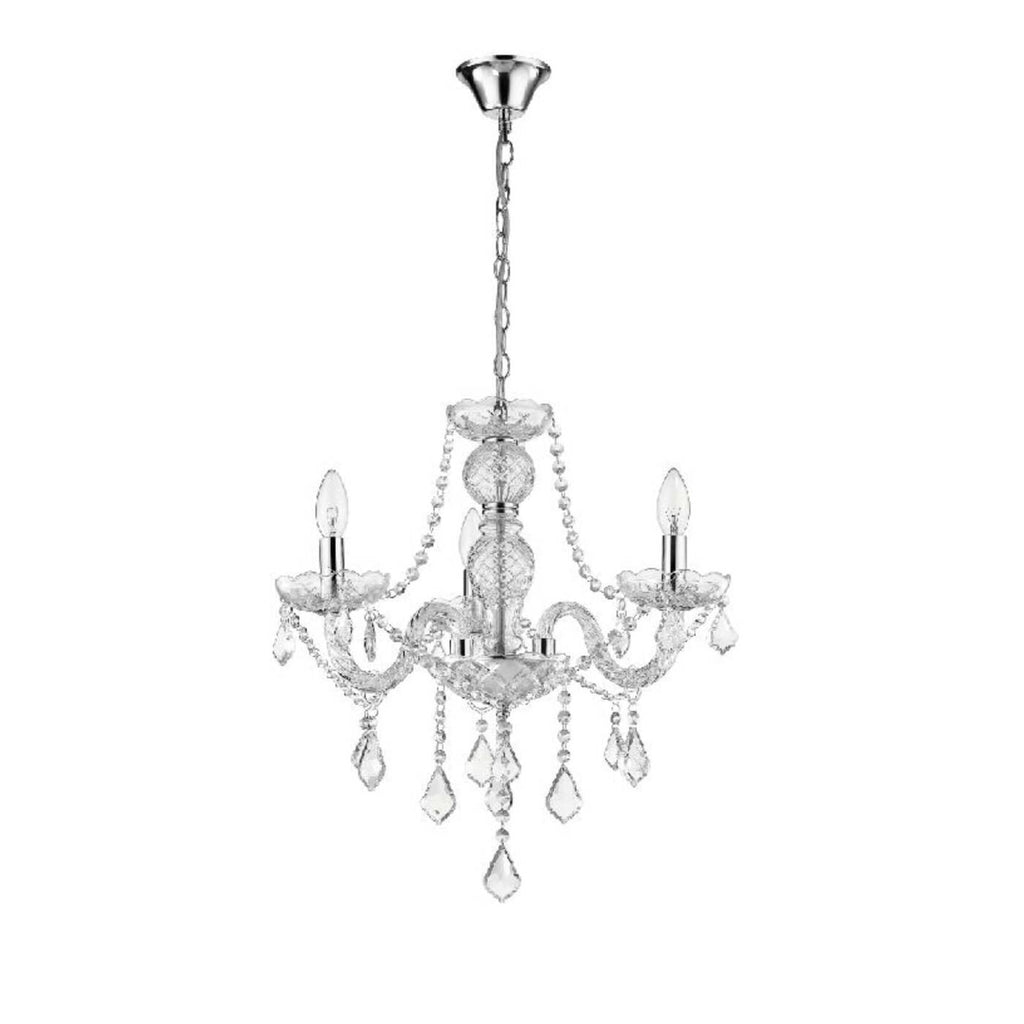 Lampa wisząca CRISTALLO III, chrom/transparentny, 3x60W E14